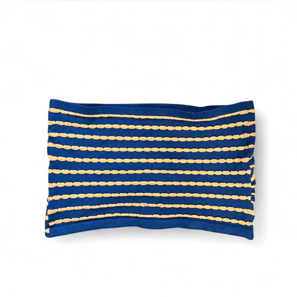 Aerie Blue and Orange Striped Sleeveless Crop Top - Picture 3 of 5